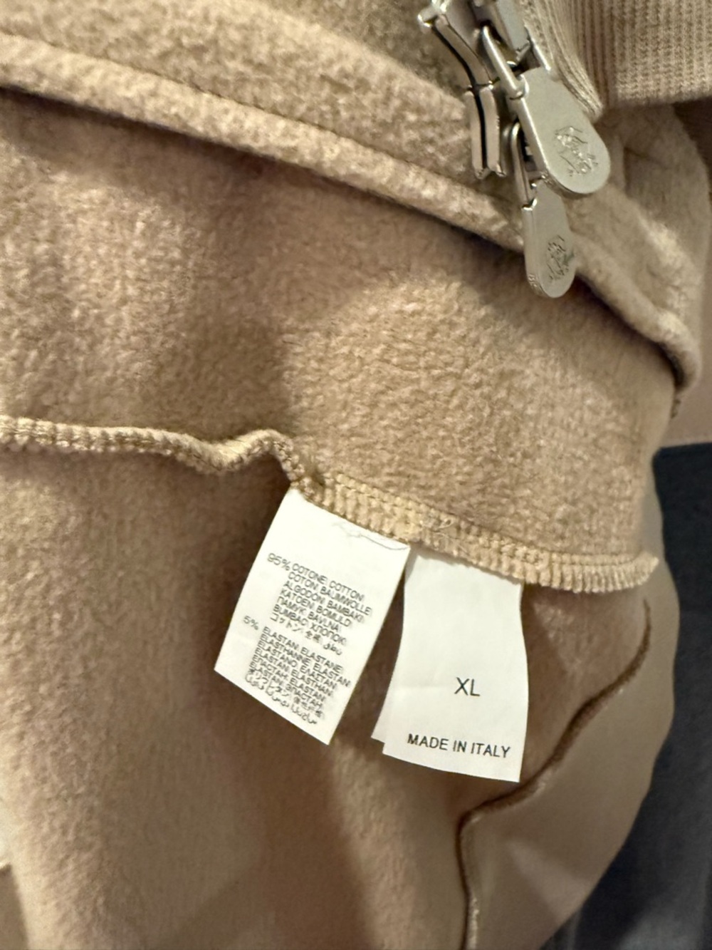 Brunello Cucinelli Neutral Colorblock Zip-Up Hoodie XL - Picture 3 of 5